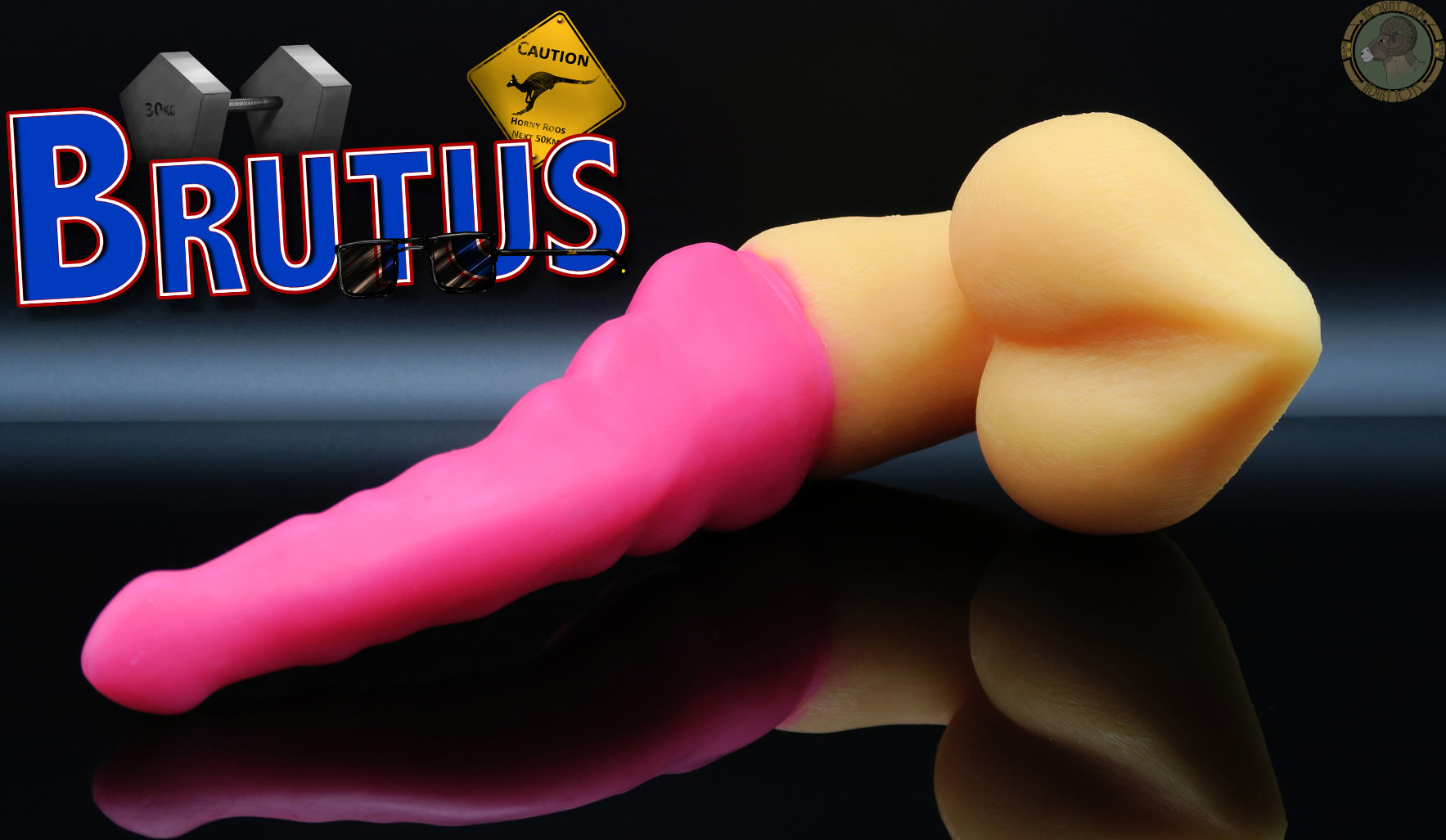 A 'Brutus' kangaroo dildo on display.