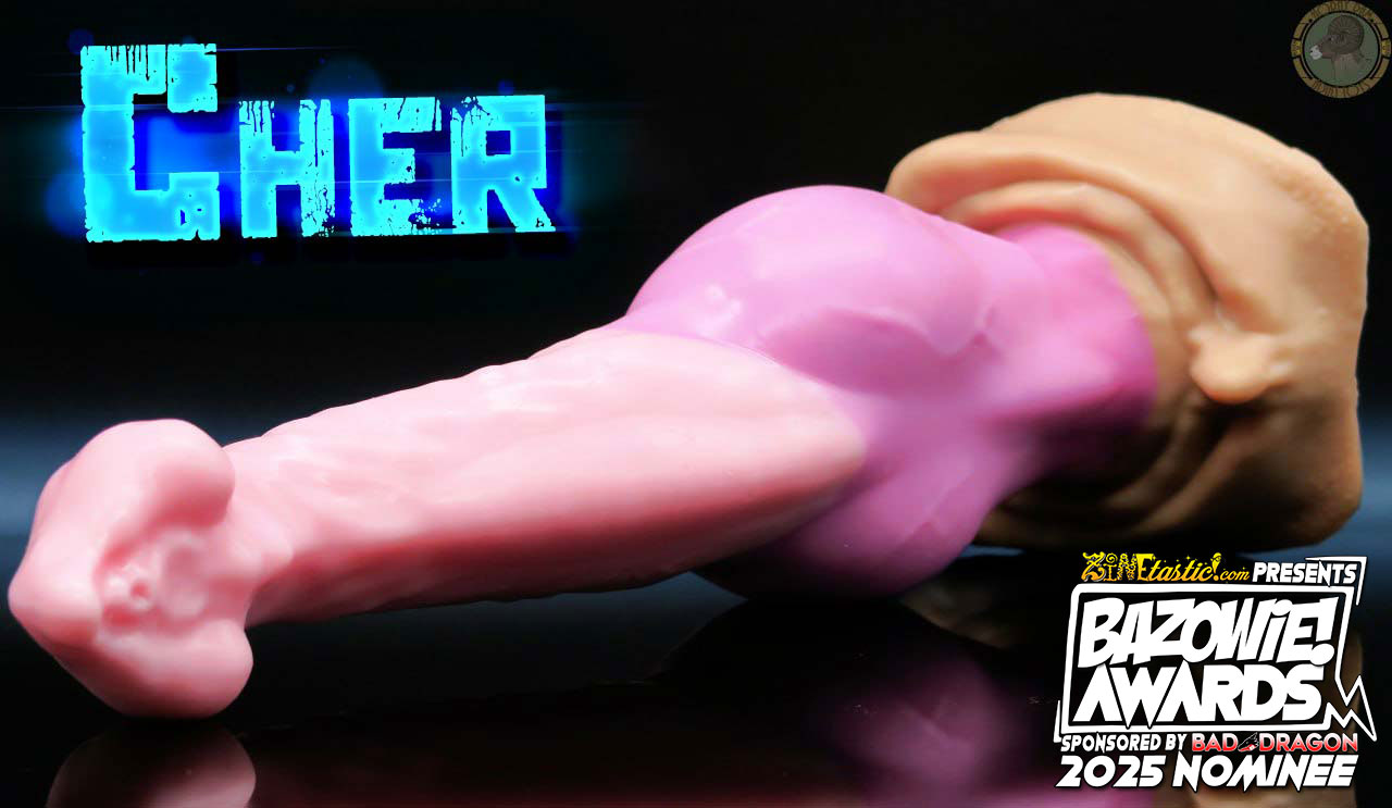 A 'Cher' pteranodon dildo on display.