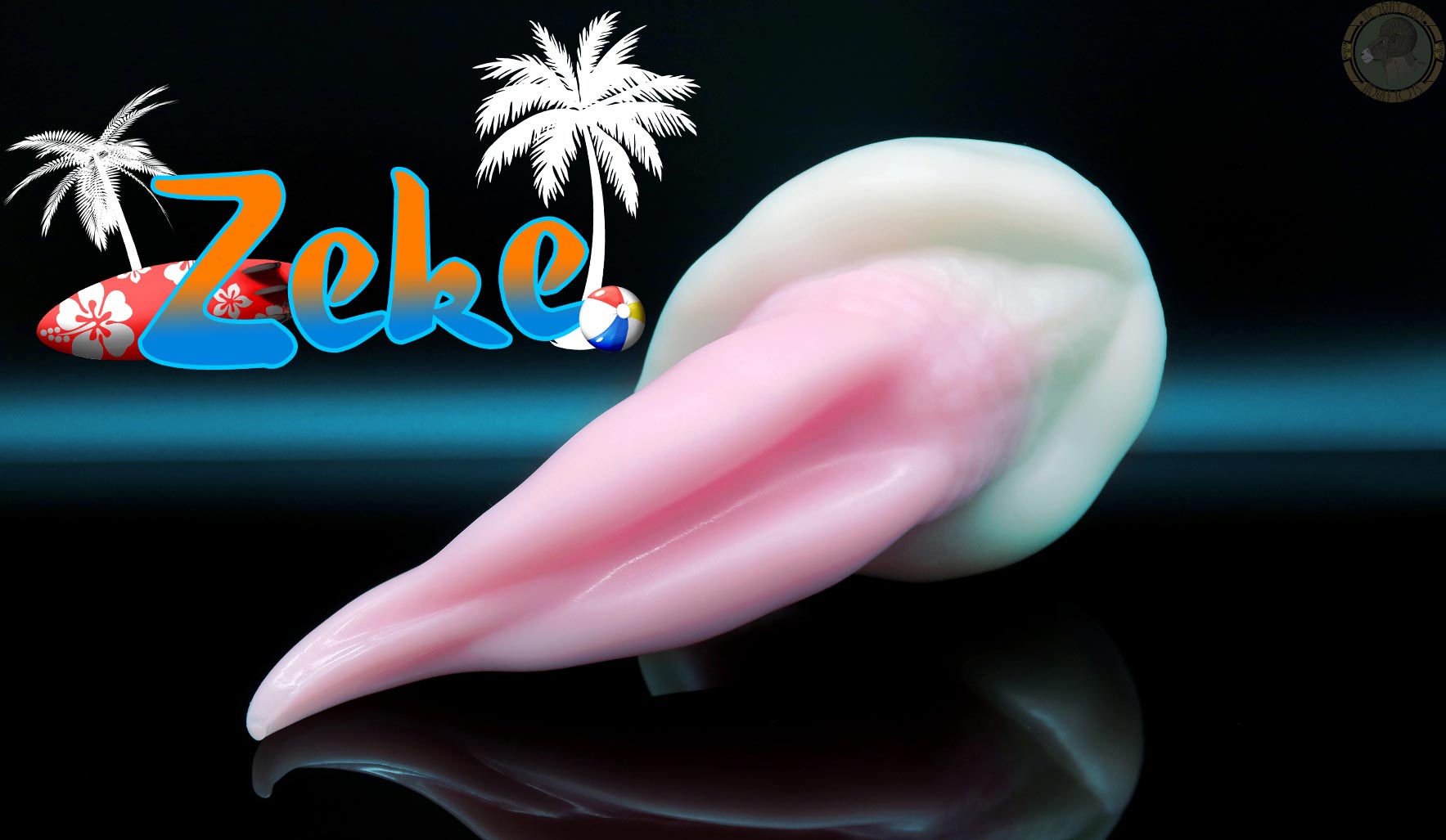 A 'Zeke' dolphin dildo on display.